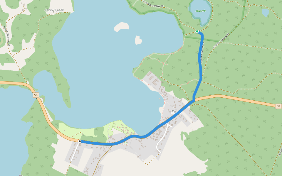 Szlak im. Melchiora Wańkowicza walking route map in Zgon