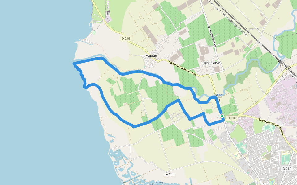 La randonnée des amis walking route map in Berre-l'Étang