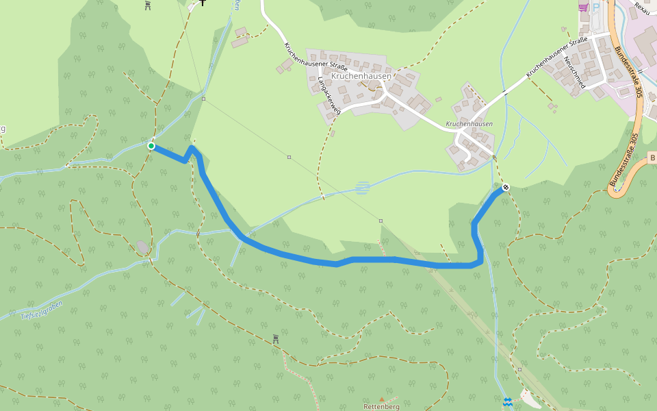 Wanderweg 97 - Wössen walking route map in Unterwössen