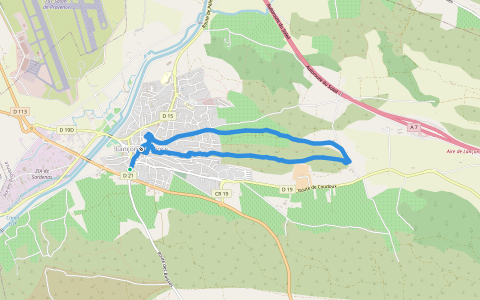 Lançon-de-Provence et ses collines walking route map in Lançon-Provence