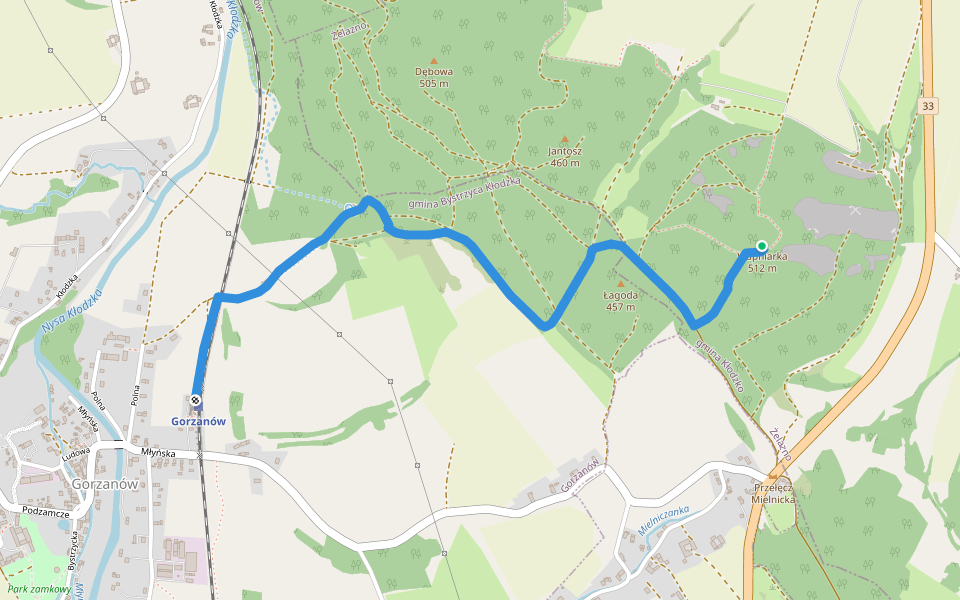 Wokół Wapniarki walking route map in Żelazno