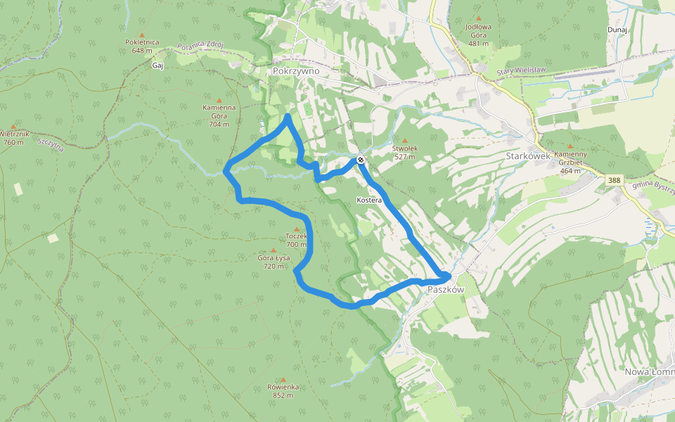 Szlak Tropicieli walking route map in Paszków