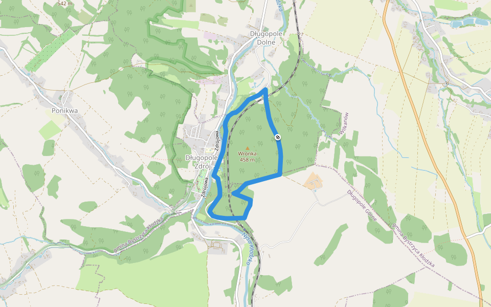 Leśny Zdrój walking route map in Wyszki