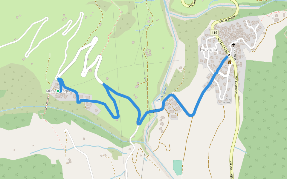 Mutschnengia - Curagila walking route map in Medel (Lucmagn)