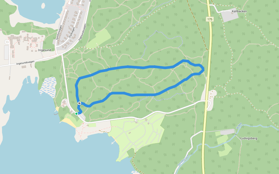 Ingestrands Elljusspår walking route map in Arvika