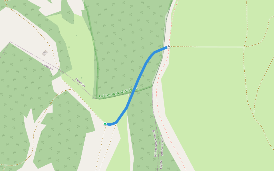 Szlak żółty walking route map in Darnków