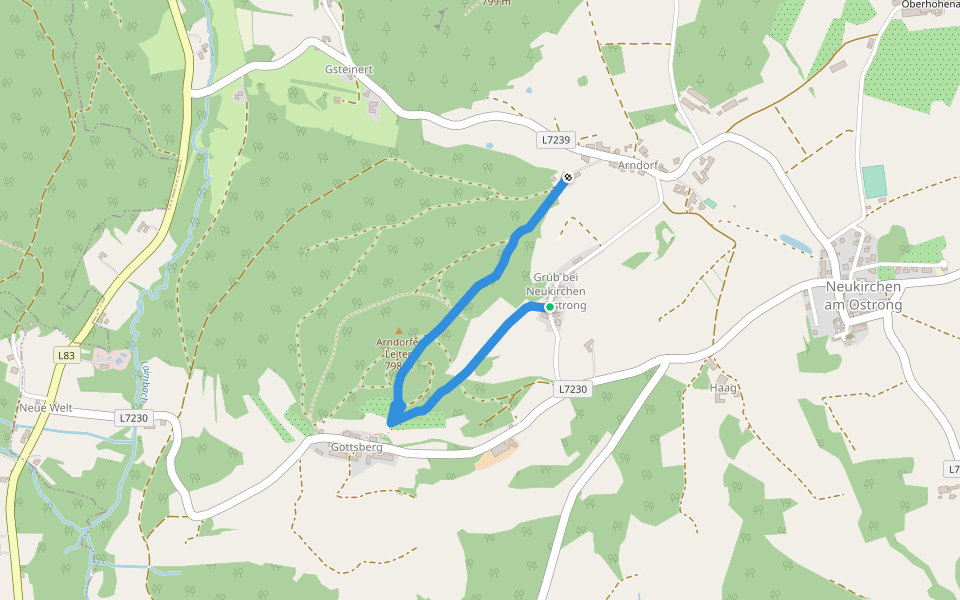 Rundweg Arndorfer Leiten walking route map in Grub bei Neukirchen am Ostrong