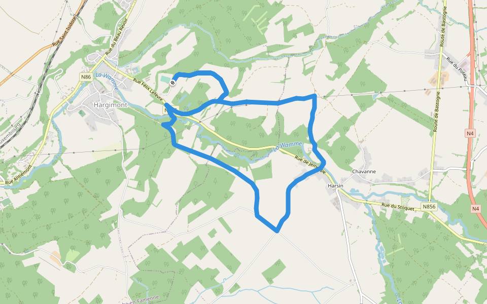 17. Promenade Géranium walking route map in Nassogne