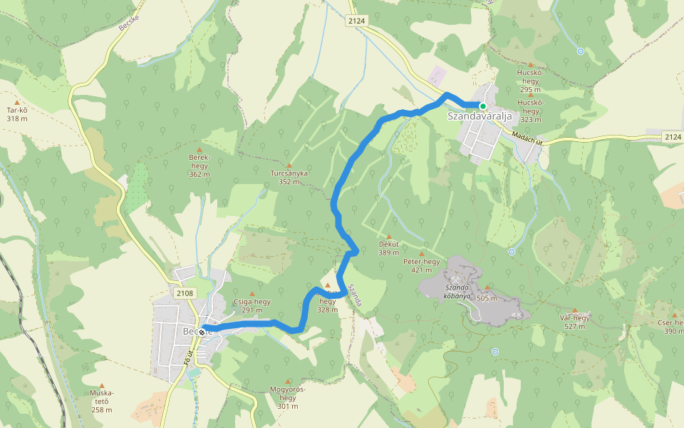 Z27 walking route map in Szanda
