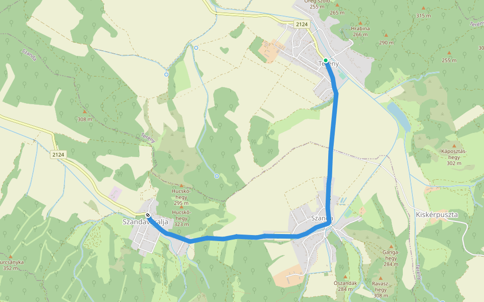 Z24 walking route map in Terény