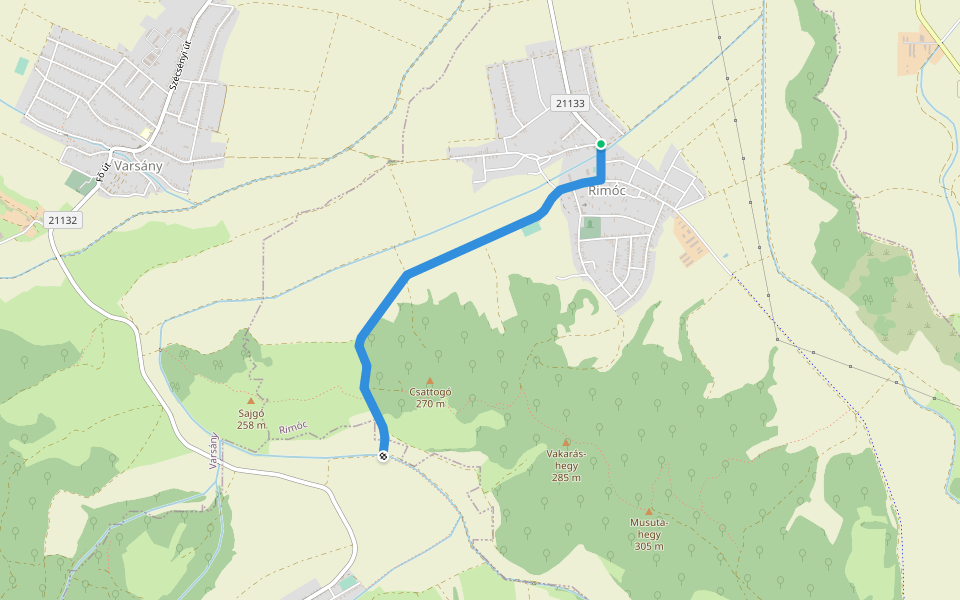 Z37 walking route map in Rimóc