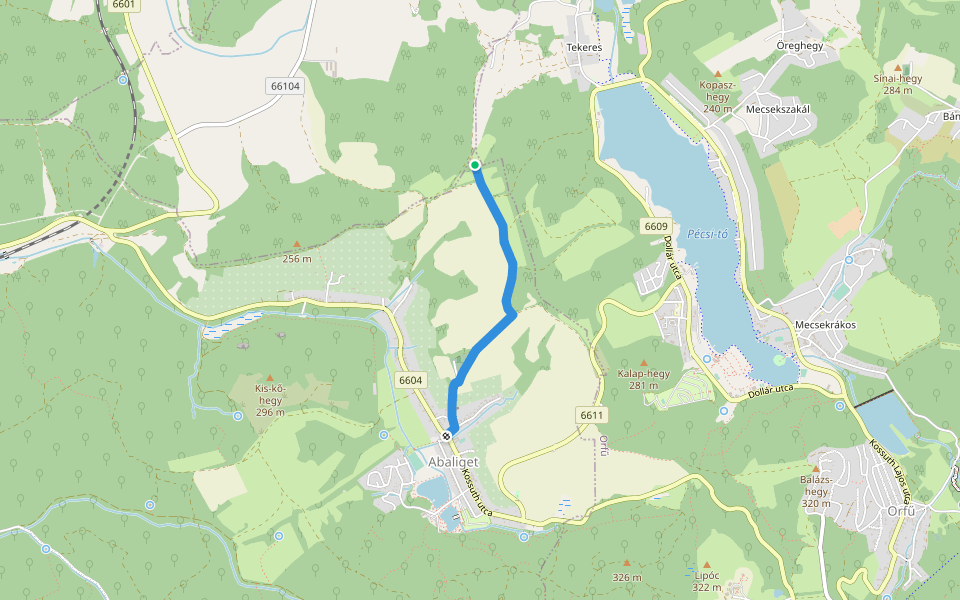 Mecseki Zöldút walking route map in Abaliget