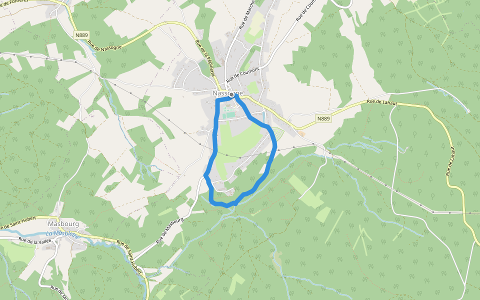 16. Promenade Saint-Léonard walking route map in Nassogne