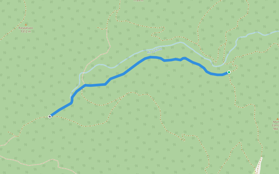 Rio Lubiana - Percorso 853 walking route map in Tarsogno