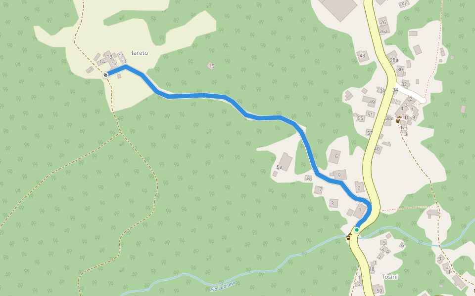 Tosini - Iareto walking route map in Tarsogno