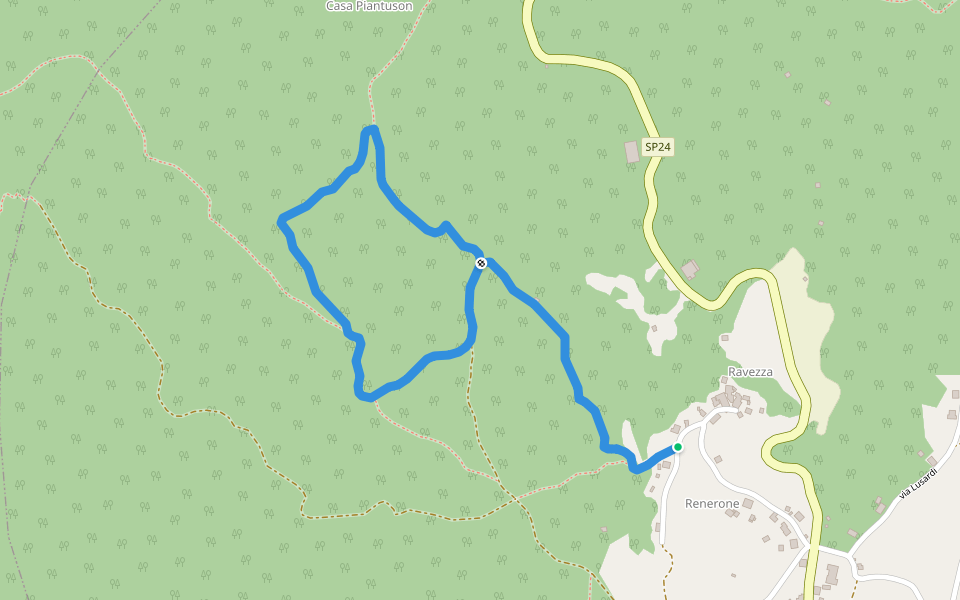 Ravezza - Rio Quattro Casoni - Quota 870 - Ravezza walking route map in Tarsogno