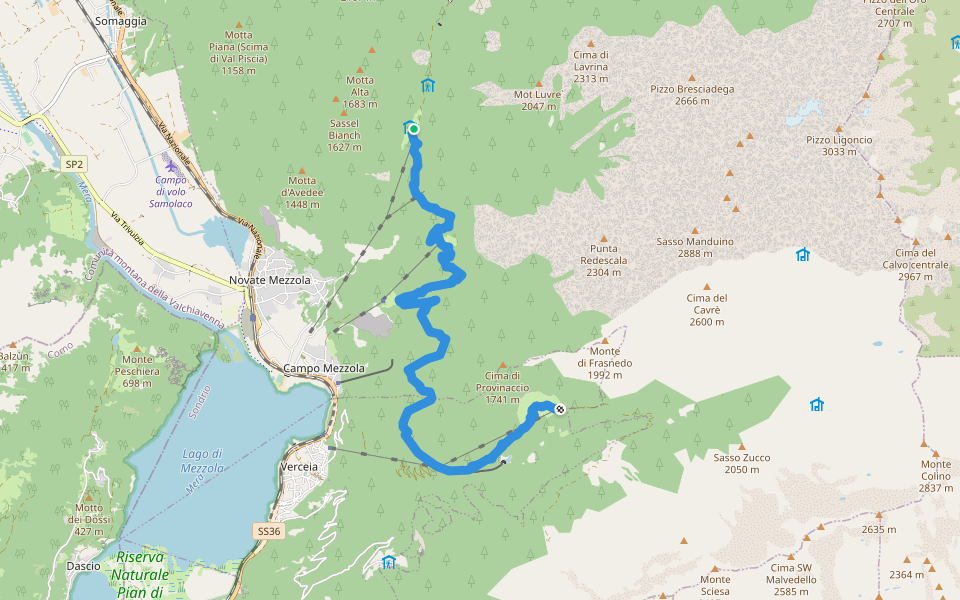 Sentiero Italia - Tappa D18N walking route map in Codera