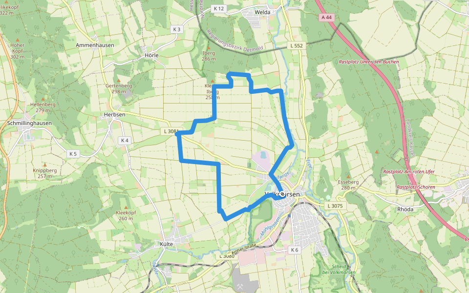 Volkmarsen - V5 walking route map in Volkmarsen