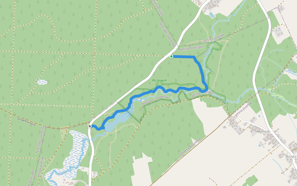 Ścieżka edukacyjno-przyrodnicza Szum walking route map in Szopowe
