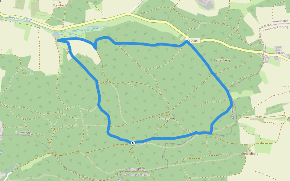 Ilmmünsterer Wege (5 / gelb-lang) walking route map in Ilmmünster