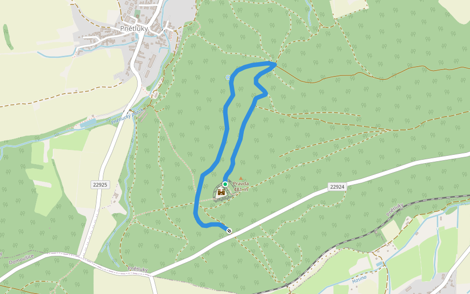 NS Na Pravdě walking route map in Pnětluky