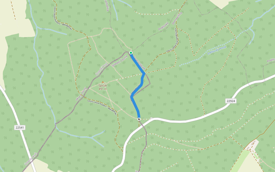 NS Geologické zajímavosti na Špičáku walking route map in Pnětluky