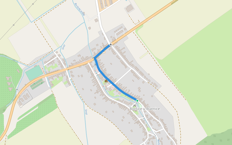 NS Přírodou a historií Boršic walking route map in Boršice u Blatnice