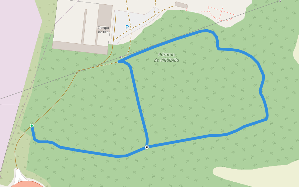 Paseos por el Cinturón Verde: Campo Municipal de tiro el Cerro walking route map in Villalbilla de Burgos