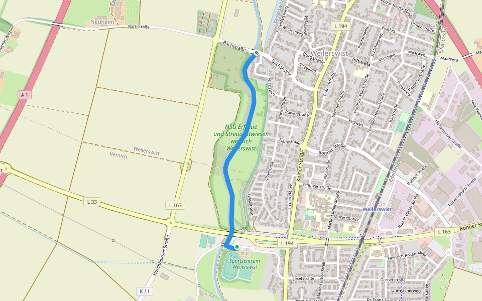 Streuobstwiesen-Themenweg walking route map in Weilerswist