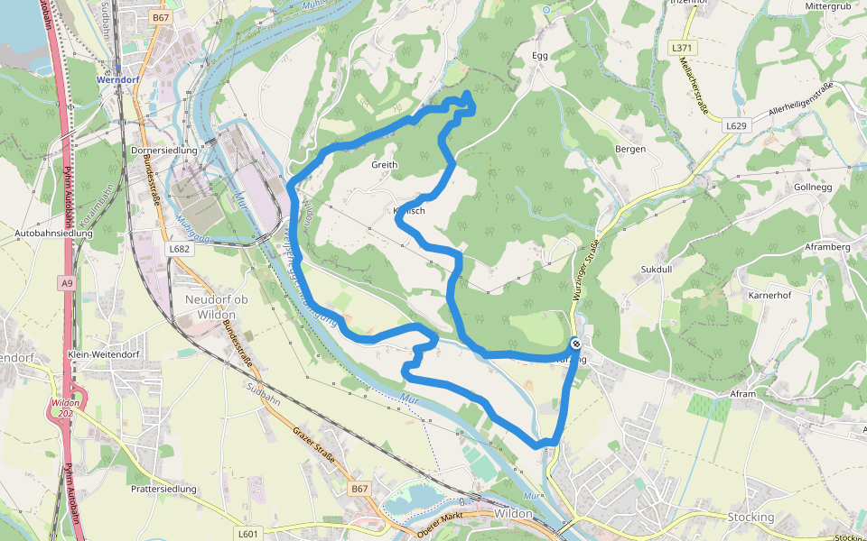 Hengist Kulturwanderweg Kollitschberg-Runde walking route map in Wildon