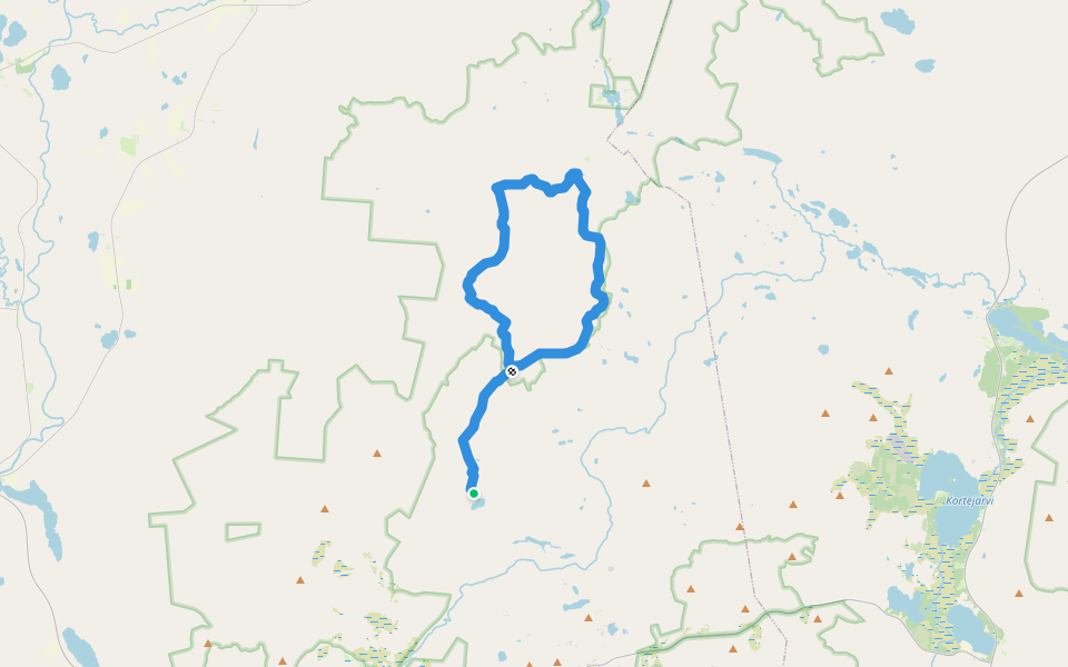Rytivaara Winter Highway walking route map in Oksanperä