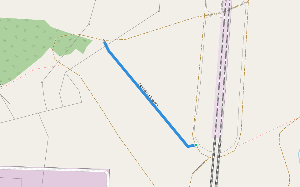 Cami de la Risseca walking route map in Santa Llogaia d'Àlguema