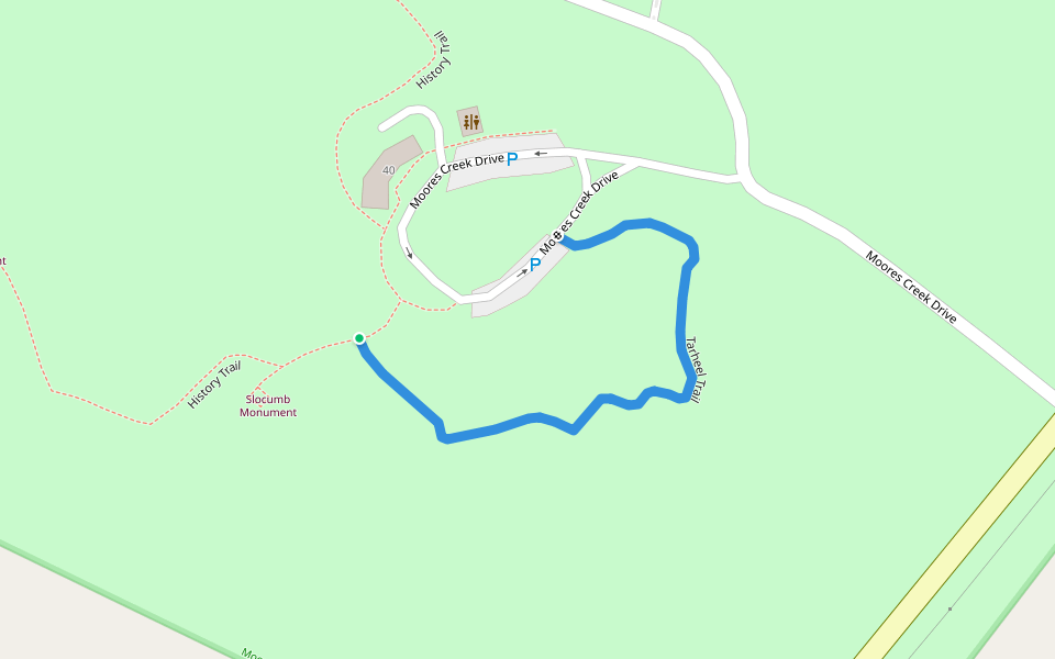 Tarheel Trail walking route map in Currie