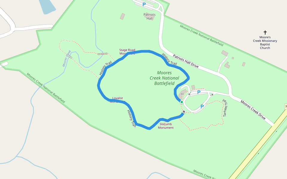 History Trail walking route map in Currie