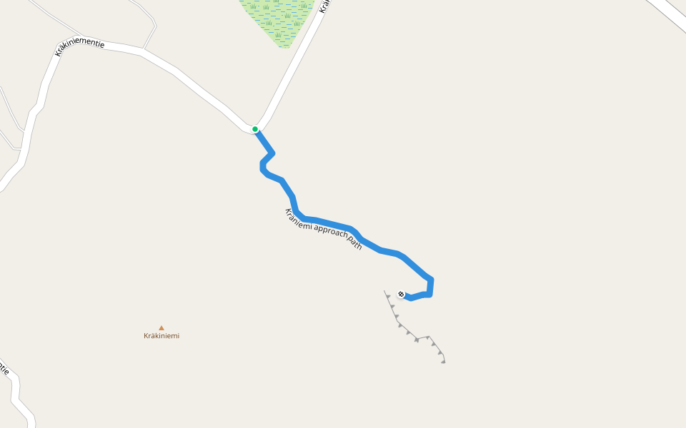 Kräniemi approach path walking route map in Kustavi