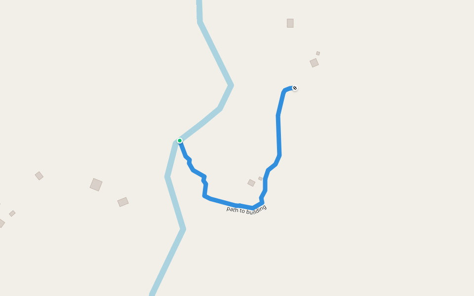 path to building walking route map in Cotterelle