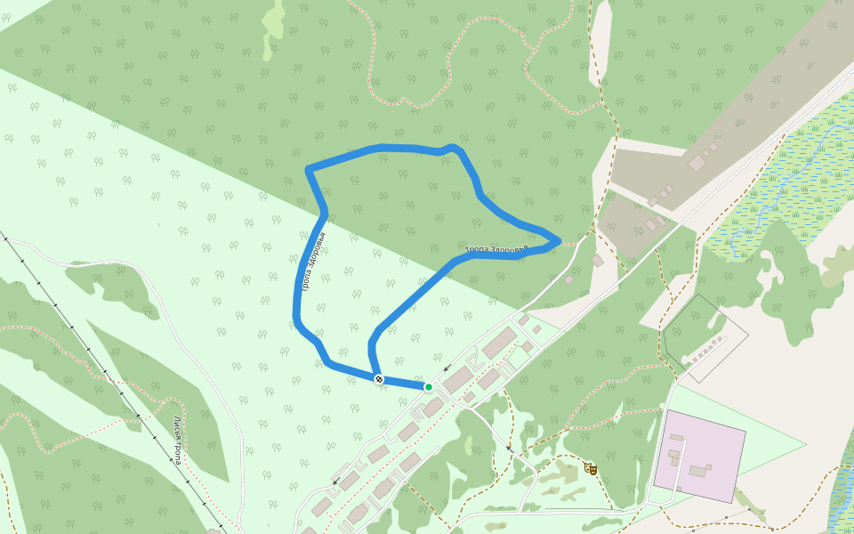 Тропа Здоровья walking route map in Turgoyak