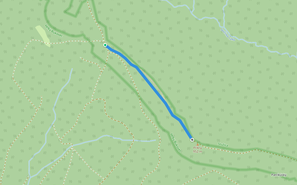na Príkry walking route map in Nová Sedlica