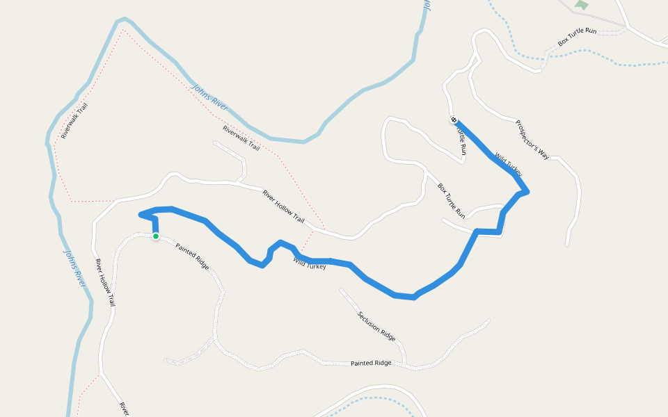 Wild Turkey walking route map in Cedar Rock