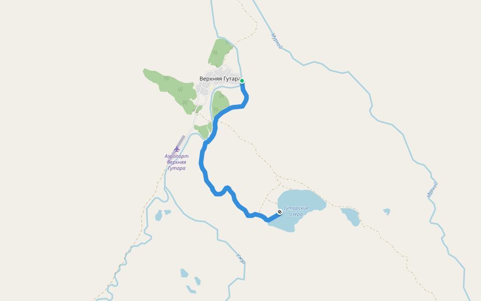 тропа на гутарские озёра walking route map in Verkhnyaya Gutara