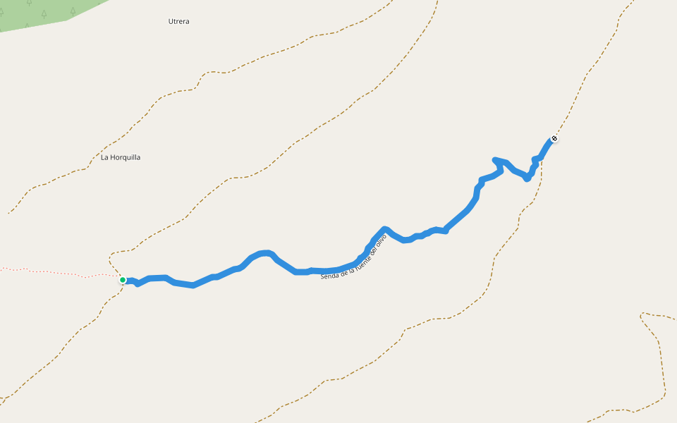 Senda de la fuente del olivo walking route map in Pastrana
