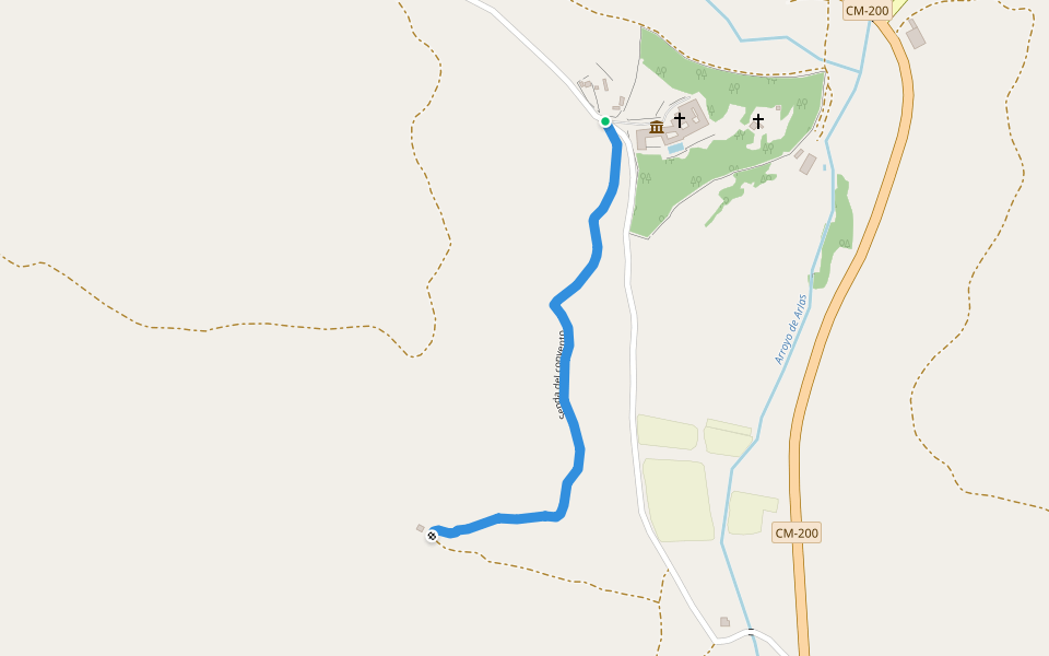 Senda del convento walking route map in Pastrana