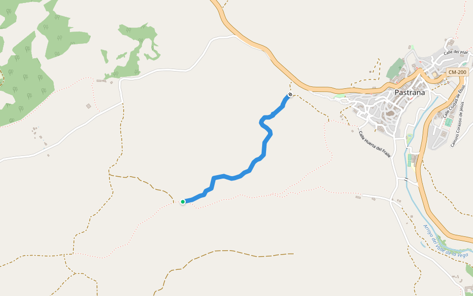 Senda de la Virgen del Val walking route map in Pastrana