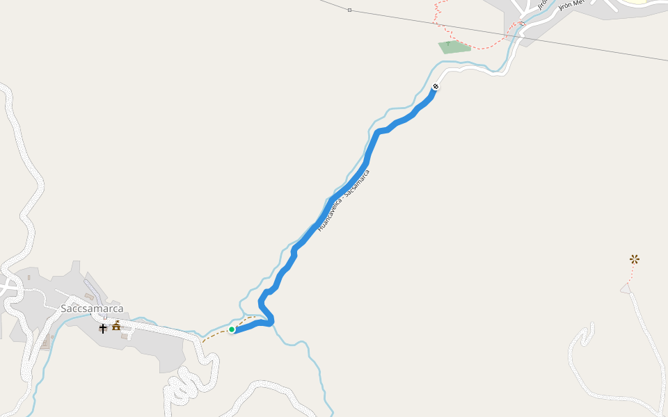Huancavelica - Sacsamarca walking route map in Huancavelica