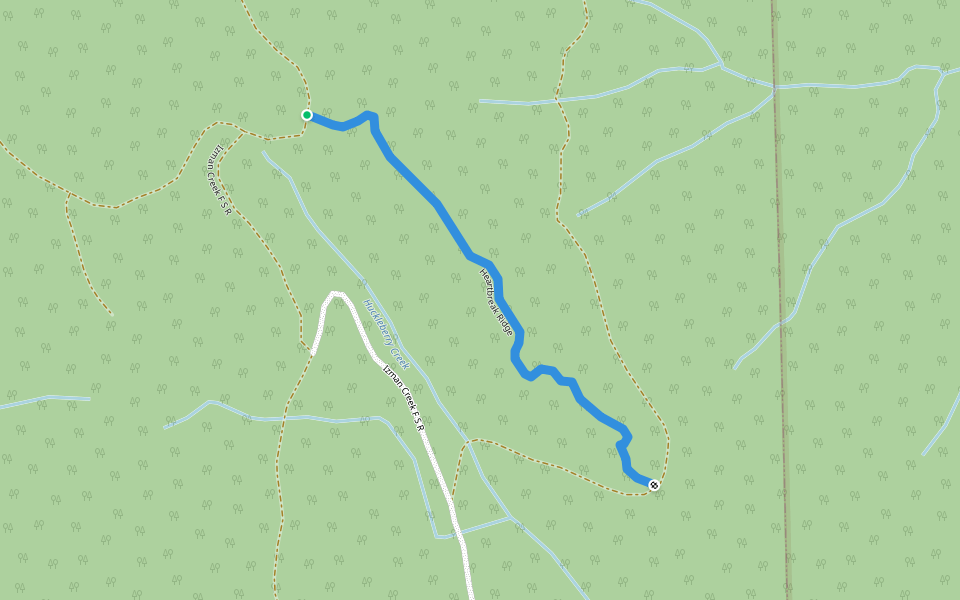 Heartbreak Ridge walking route map in Lytton