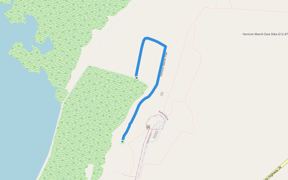 Horicon Marsh Trail walking route map in Horicon