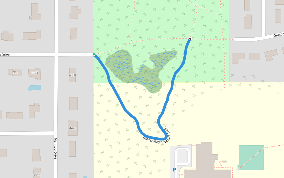 Golden Eagle Nature Trail walking route map in Okemos