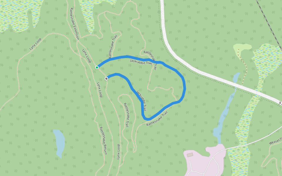 Jackrabbit Trail walking route map in Parry Sound