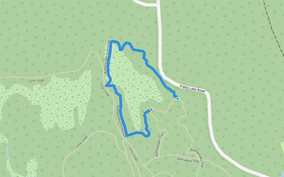 Rattlesnake Extension walking route map in Parry Sound