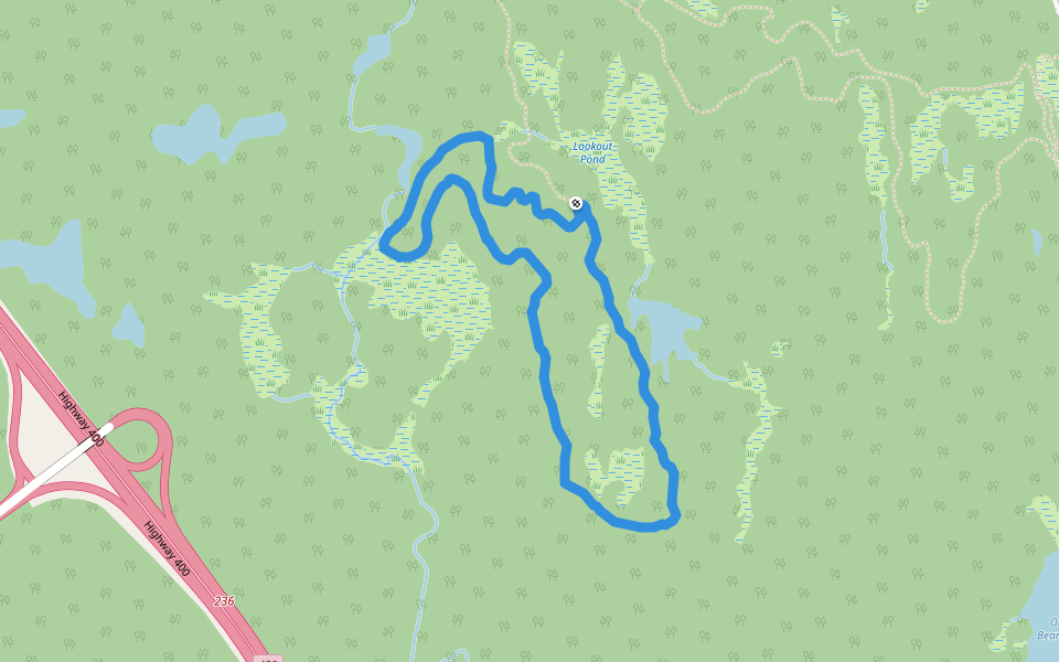 Big Beaver Trail walking route map in Parry Sound